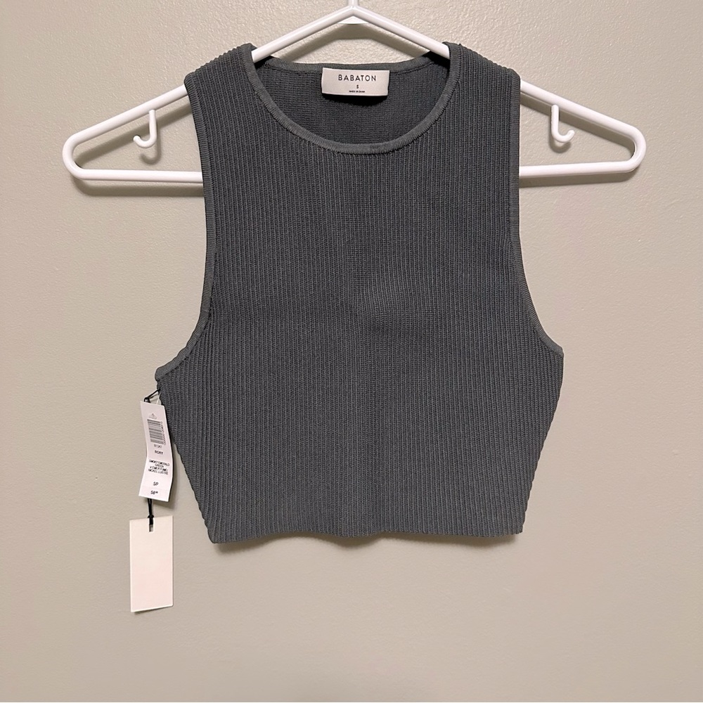 ARITZIA Babaton
Sculpt Knit Racer Cropped Tank, Smoky Emerald Green